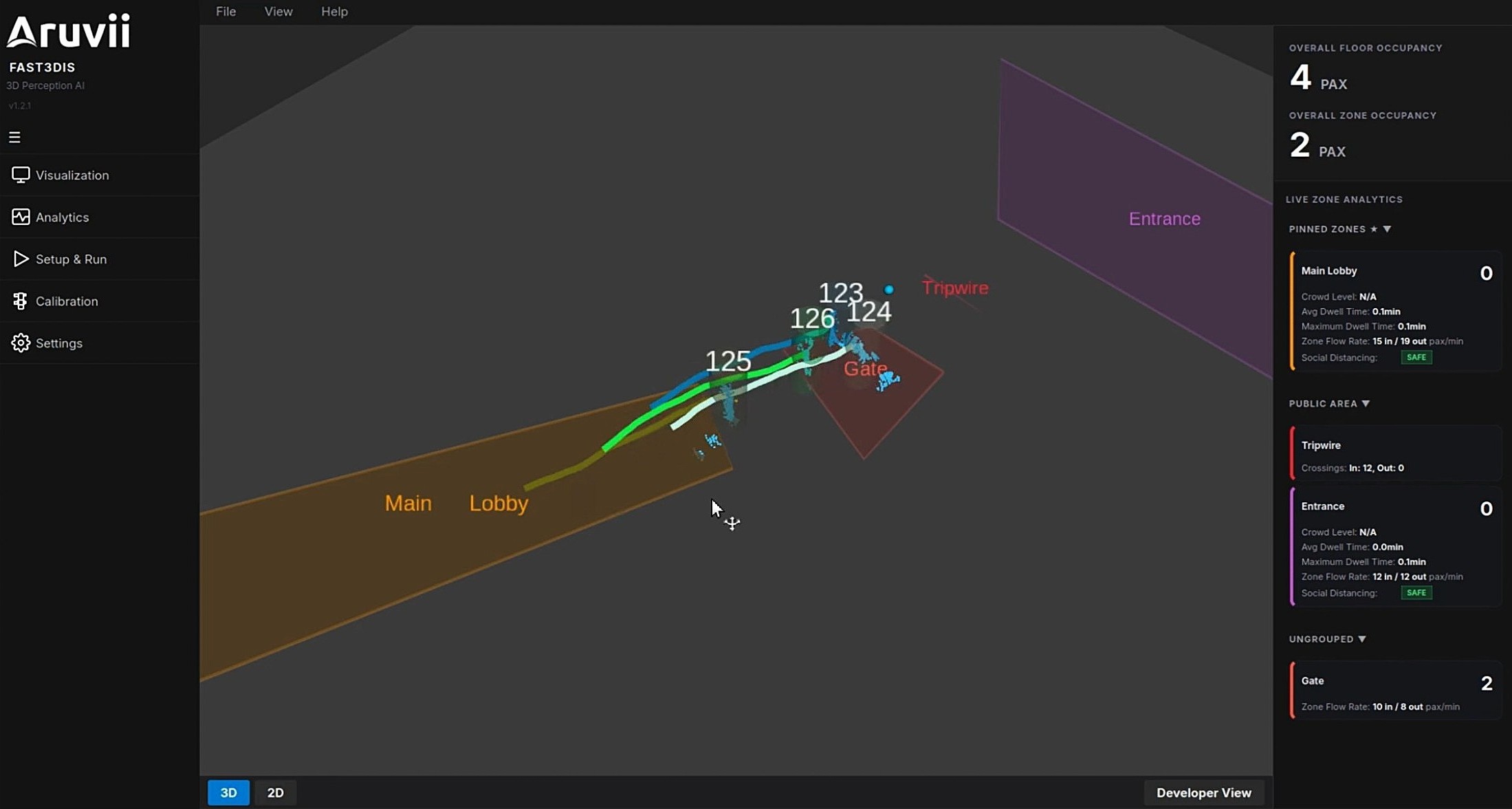 FAST3DIS Edge — Real-time multi-human tracking dashboard